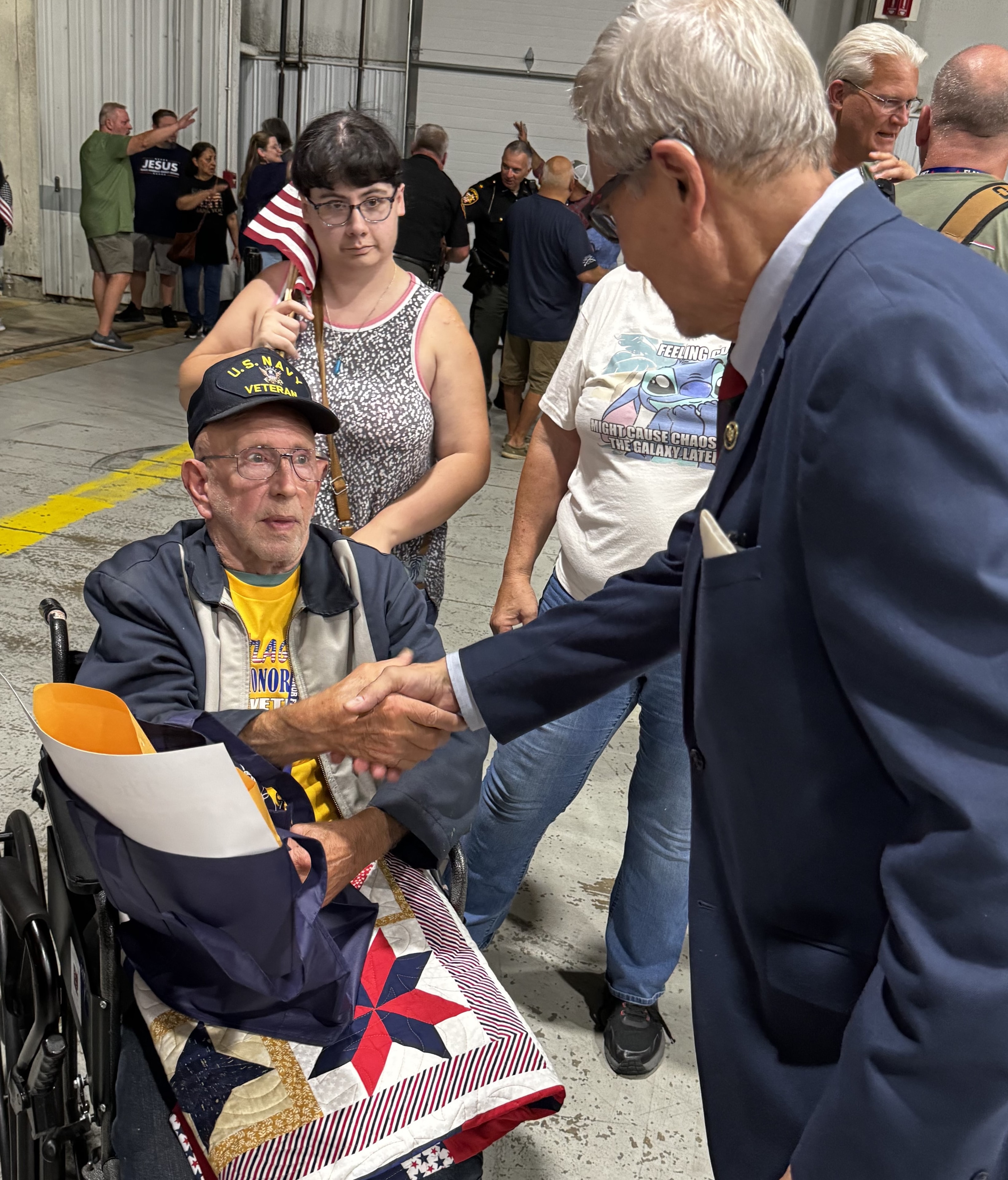 David participates in the Honor Flight homecoming event at Toledo Express Airport